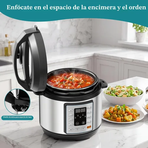 Vista 8 de OLIXIS Olla a presión eléctrica 10 en 1, olla múltiple de 3 cuartos de galón para arroz, guiso y vapor, pequeña olla programable de acero inoxidable