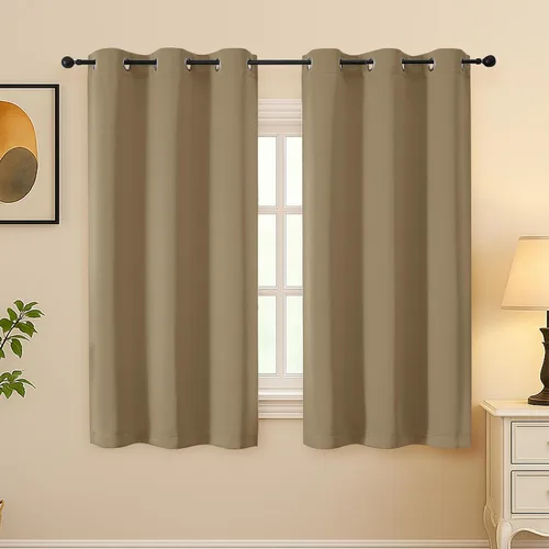 Vista 100 de Simplebrand Juego de 2 paneles de cenefa aguamarina para ventana de cocina de 14 pulgadas de largo, cortinas de oscurecimiento de habitación