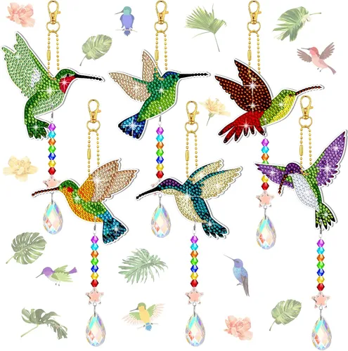 Vista 9 de Tradder 6 piezas de arte de diamantes de océano de Navidad, campanillas de Multi