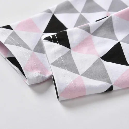 Vista 9 de Conjunto de 3 piezas de ropa de bebé niña de manga larga con letras pantalones casuales y diadema