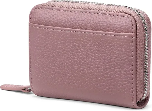 Vista 15 de SENDEFN Cartera de cuero para mujer, con bloqueo RFID, pequeñas carteras compactas, titular de la tarjeta de crédito con ventana de identificación
