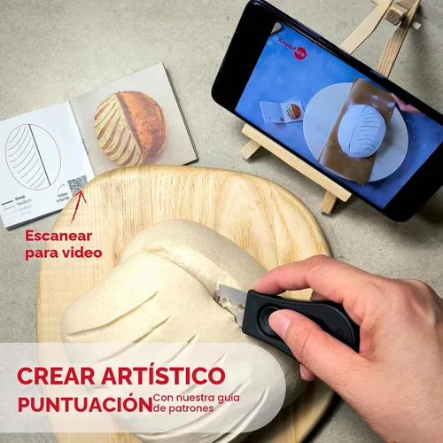 Vista 4 de KNEADACE Herramienta de puntuación de masa magnética mejorada, herramienta profesional de puntuación de masa con hoja extraíble, herramienta de pan