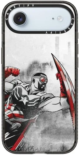 Vista 2 de CASETiFY Funda para iPhone Air, compatible con MagSafe Marvel VS CoLab Protección contra caídas de grado militar 4x de 8.2 pies Funda Capitán