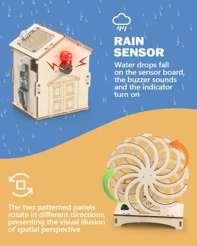 Vista 3 de Juguetes STEM 6 en 1 para niños de 8 a 12 años, kits STEM, rompecabezas de madera 3D, proyectos de ciencia educativa, kits de modelos