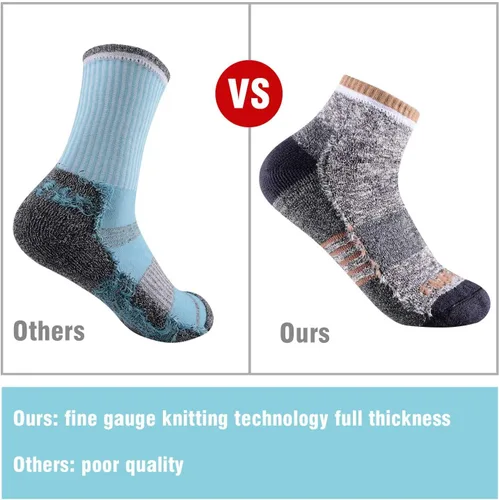 Vista 5 de FEIDEER Calcetines de senderismo para hombre y mujer, unisex, absorben la humedad, de algodón, con soporte de arco