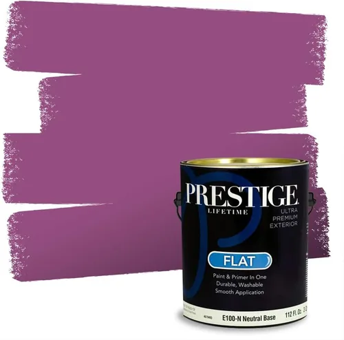 Vista 67 de PRESTIGE Pinturas de pintura interior e imprimación en uno, 1 galón, plano, combinación comparable de Sherwin Williams* Kimono Violet*