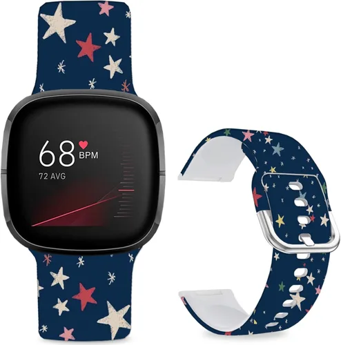Vista 9 de Correas de reloj de dibujos animados con estampado floral compatibles con Fitbit Versa 4/Versa 3/Fitbit Sense 2/Sense Band de silicona suave