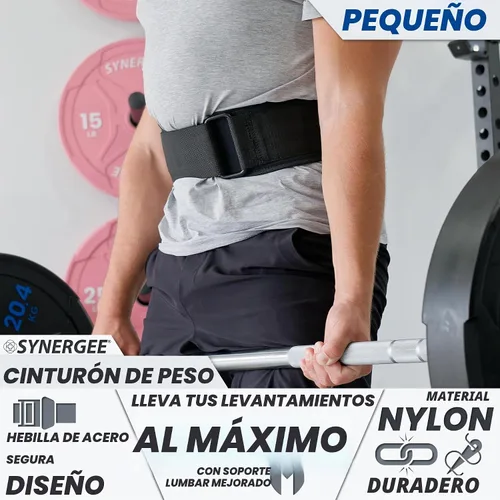 Vista 2 de Synergee Weightlifting Belt – 5" Padded Adjustable Support