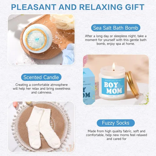 Vista 6 de Paquete de cuidado para nuevas mamás después del bebé, regalos para la nueva mamá y regalos esenciales para bebés, regalo posparto para futuras
