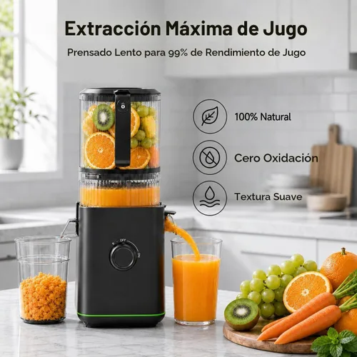 Vista 9 de AMZCHEF Exprimidor de prensa en frío, Juicer lento de alimentación Negro