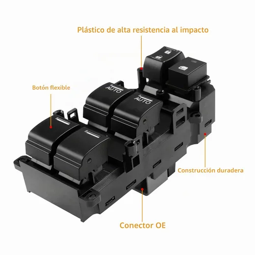 Vista 4 de Interruptor maestro de ventana eléctrica del lado del conductor con botón automático doble Compatible con Honda Accord EX EXL 2.4L 3.5L 2008-2012