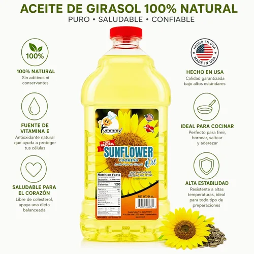 Vista 3 de Yummmy Aceite de girasol 64oz