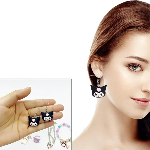 Vista 4 de Bonitos regalos de anime, pulseras, aretes, anillos, llaveros, collares, regalos de dibujos animados para mujeres y niñas, regalos de cumpleaños