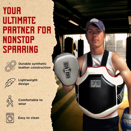 Vista 5 de Contender Fight Sports Protector de cuerpo para boxeo Heavy Hitter PBP Negro/Blanco