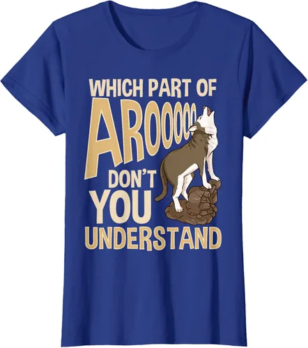 Vista 49 de What Part Of Aroooo Don't You Understand Husky - Camiseta para perro, Negro, S
