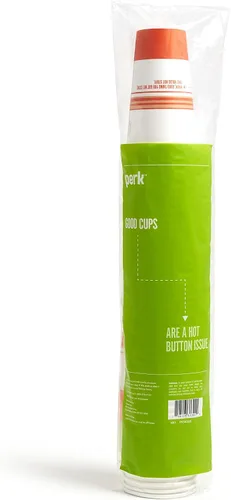 Vista 4 de Staples Perk - Vasos calientes de papel de 16 onzas, 500 unidades de tazas de café desechables a granel para bebidas calientes, blanco/naranja