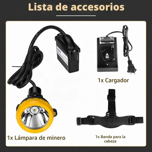 Vista 4 de Luz LED recargable para casco de minería – A prueba de explosiones impermeable subterránea lámpara de seguridad subterránea, faro brillante