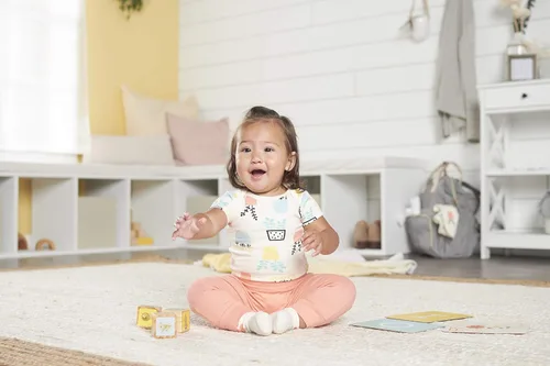 Vista 5 de Grow by Gerber Paquete de 2 pantalones para bebé niña, AnaranjadoNegro