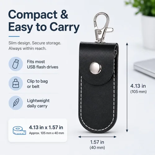 Vista 6 de Funda de piel para unidad flash USB (3 unidades)
