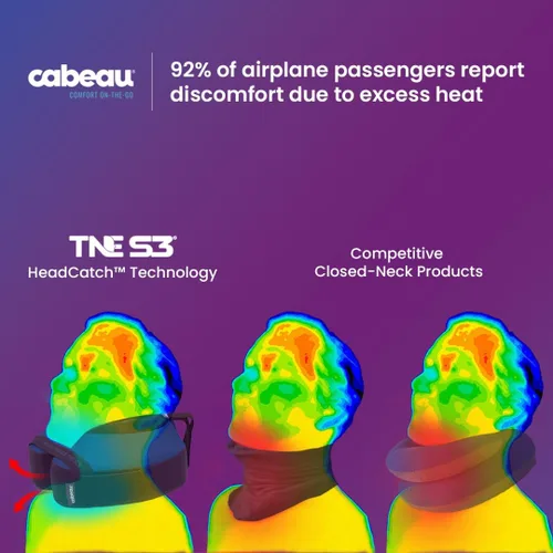 Vista 7 de Cabeau Almohada cervical de viaje para aviones – The Neck's Evolution, TNE S3 – Diseño de espuma viscoelástica de apoyo para vuelos de larga