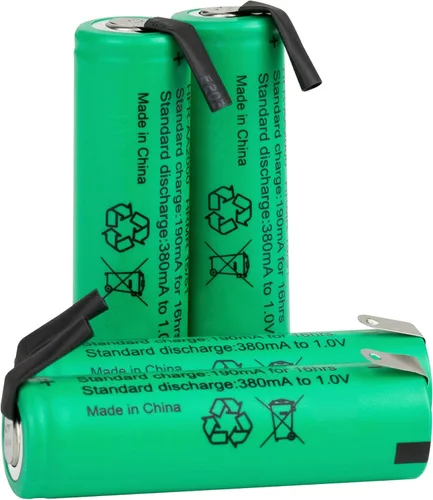Vista 7 de Tenergy AA 1.2V NiMH 2000mAh Pilas AA recargables con parte superior plana con pestañas, paquete de 10