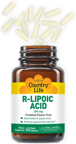 Vista 6 de Country Life Complejo de ácido R-alfa lipoico 300 mg - Ácido alfa lipoico 270 mg y ácido R-lipoico 30 mg - Soporte antioxidante - Sin levadura