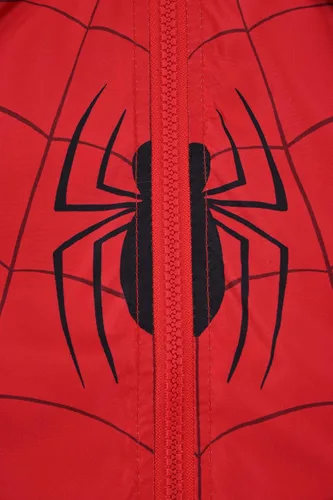 Vista 3 de Marvel Spiderman - Chaqueta cortavientos con capucha y cremallera para niños pequeños - AzulRojo