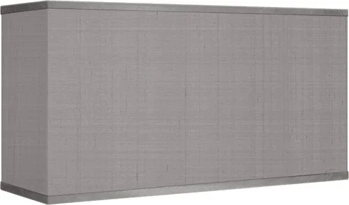 Vista 6 de Pantalla rectangular para lámpara (premontada) seda sintética texturizada roja grande de 17 pulgadas de ancho x 8 pulgadas de profundidad x 10