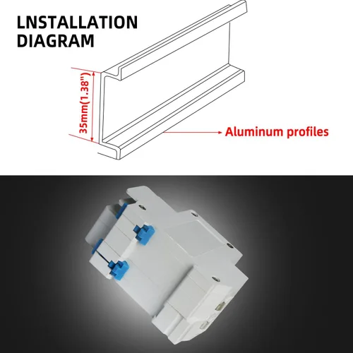 Vista 3 de Disyuntor miniatura de bajo voltaje DZ47-63 Montaje en carril DIN, interruptor de corriente residual, interruptor de corriente residual, protección