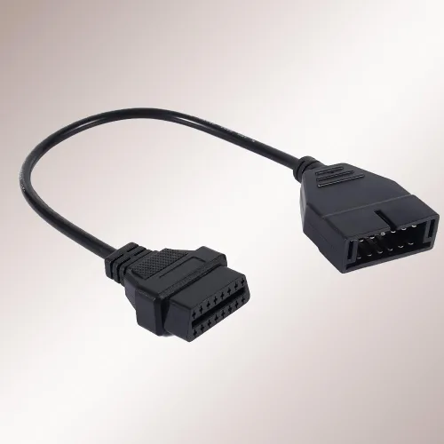 Vista 5 de Adaptador OBD2 a OBD1 GM, cable conector adaptador de herramienta de diagnóstico de 12 pines OBD1 a 16 pines OBD2 para reemplazo de GM