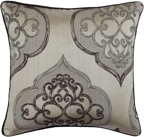Vista 8 de The HomeCentric Fundas de cojín para sofá, color borgoña de 14 x 14 pulgadas, fundas de almohada de seda jacquard para sofá, diseño de damasco