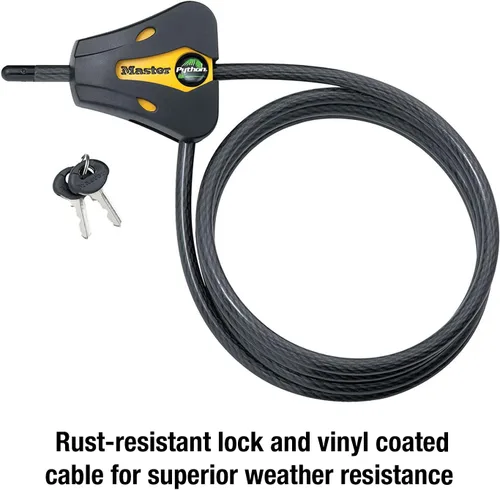 Vista 4 de Master Lock 8419DPF Candado de cable de pitón con llave, 1 paquete