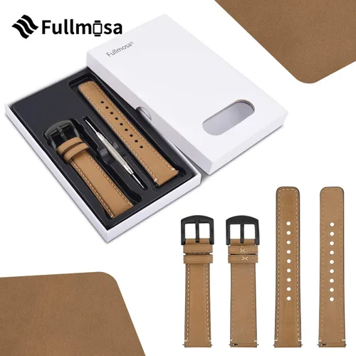 Vista 8 de Fullmosa Correa de reloj de liberación rápida de 0.866 in, 0.787 in y 0.709 in, bandas de cuero bruñido para Samsung Galaxy WatchHuaWei WatchGarmin