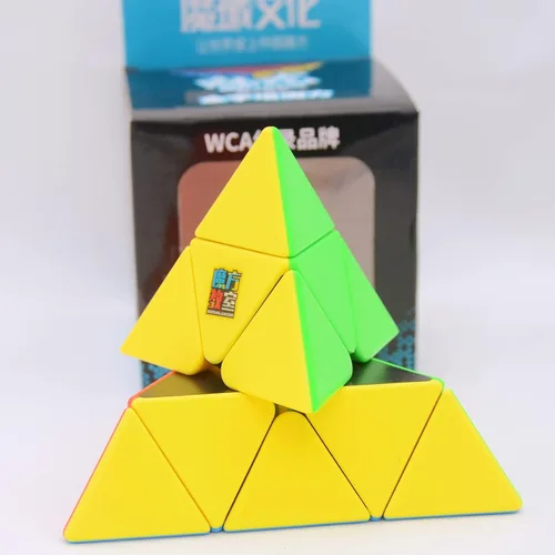 Vista 3 de Bukefuno Moyu MoFang JiaoShi Meilong Pirámide Cubo sin pegatinas Magic Cubing Pyraminx Meilong 3x3 Speed Cube Moyu Pirámide Puzzle Educativo