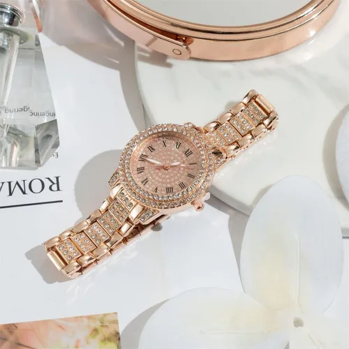 Vista 8 de CdyBox Juego de 3 relojes analógicos de cuarzo con diamantes de imitación para mujer, 3 unidades, Moderno