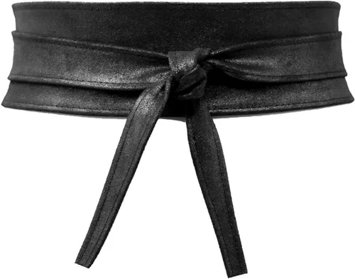 Vista 11 de Cinturón Obi de cuero para mujer, cintura ancha de 3 pulgadas, hecho a mano Beige