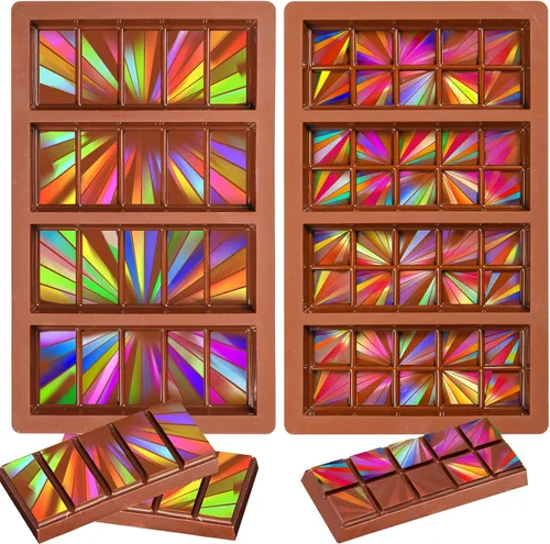 Vista 9 de Webake Molde de barra de chocolate profundo para relleno, molde de silicona para chocolate para rellenar chocolate, caramelos, cera derretida