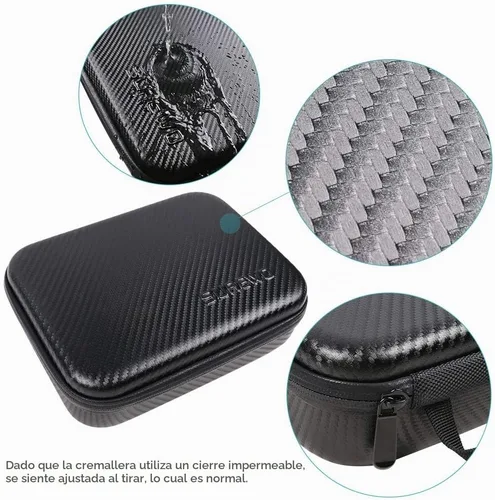 Vista 4 de Funda de transporte impermeable compatible con GoPro Hero 12/11/10/9/8/7/(2018)/6/5 Negro, DJI Osmo Action, AKASO/Campark/YI Action Camera y más