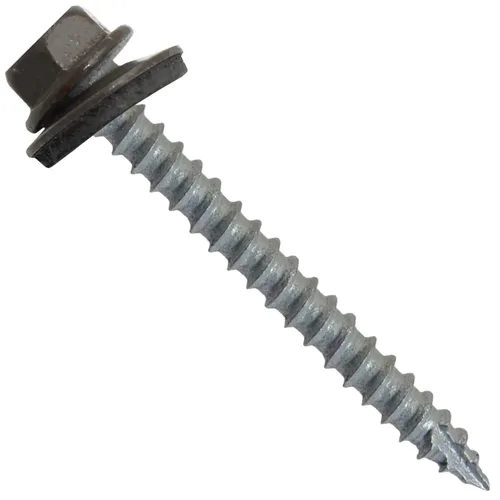 Vista 223 de TORNILLOS PARA TECHOS DE METAL #14: (250) Tornillos x 1" ABC GRIS Tornillo para techo de chapa metálica con cabeza hexagonal y arandela.