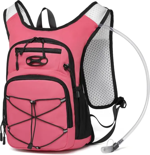 Vista 13 de Mochila de hidratación ligera Wotony con vejiga de agua de 2L O 3L para ciclismo, senderismo, rave - Mochila de agua para hombres y mujeres
