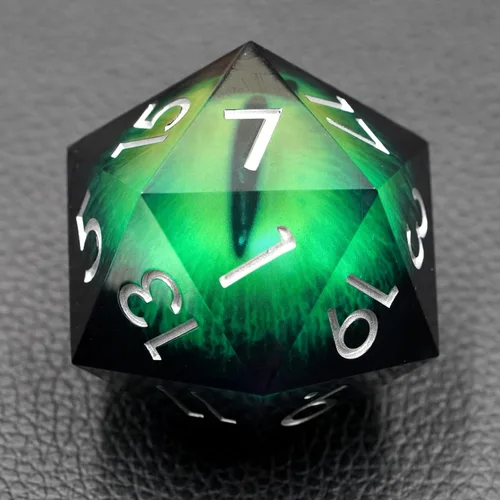 Vista 11 de Liquid Core - Dados gigantes de 1.97 pulgadas, dados de mazmorras y dragones hechos a mano con caja de regalo. RPG poliédrico D20 de 1.969 in