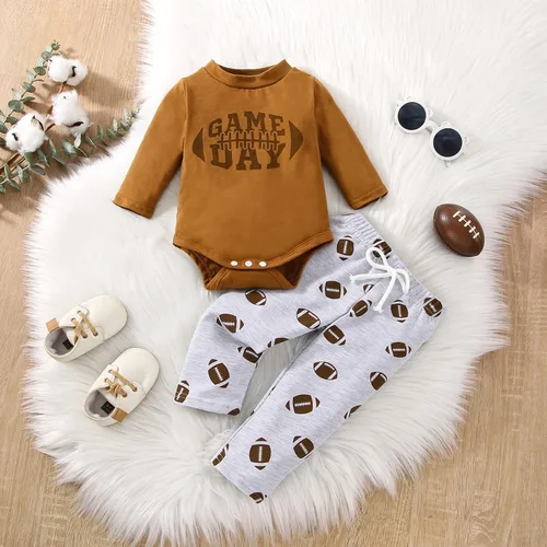 Vista 2 de Conjunto de pantalón con cordón y cordón para bebés y niñas, para otoño y otoño