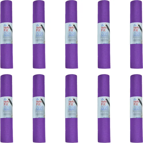 Vista 9 de Paquete de 10 tapetes de yoga para niños, 68 x 24 pulgadas, tapete de ejercicio antideslizante, tapete de yoga no tóxico de 0.157 in para niños