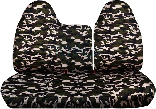 Vista 21 de Totally Covers Compatible con Ford F-150 F-250 1997-1998 Camo Fundas de asiento de camión (banco dividido delantero 40/60) sin reposabrazos/consola