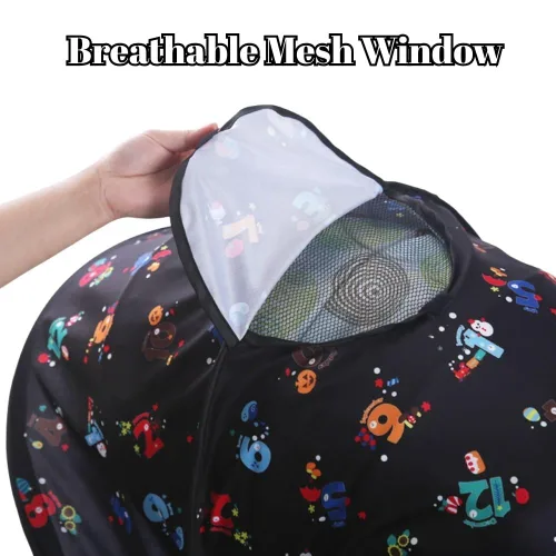 Vista 5 de LweiPsqLin Parasol para cochecito de bebé, impermeable, UPF50+, cubierta opaca Lycra ligera con malla ventilada Se adapta a asiento de automóvil