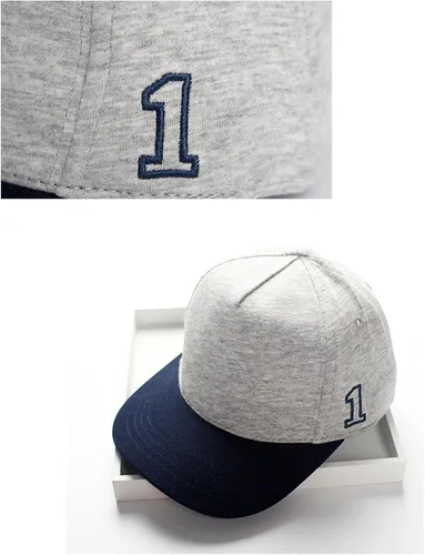 Vista 3 de Gorra de béisbol para bebé, con visera de sol bordada número 1 (0.0ft-4T)