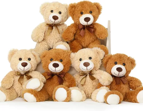 Vista 9 de MorisMos 10 Osos de Peluche a Granel para Baby Shower, Osos de Peluche Lindos de 14 Pulgadas Animales de Peluche de Felpa, Pequeños Osos de Peluche