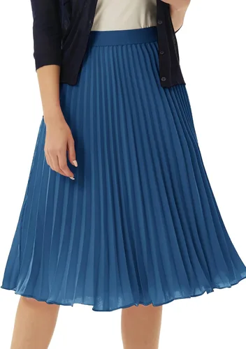 Vista 158 de GRACE KARIN - Falda plisada de gasa para mujer, con cintura alta y elástica, vuelo, corte acampanado y longitud por debajo de la rodilla