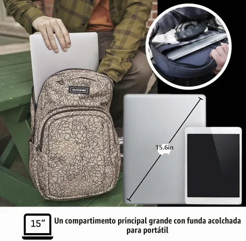 Vista 3 de Dakine Campus L - Mochila para laptop con capacidad de 8.7 galones (33 litros)