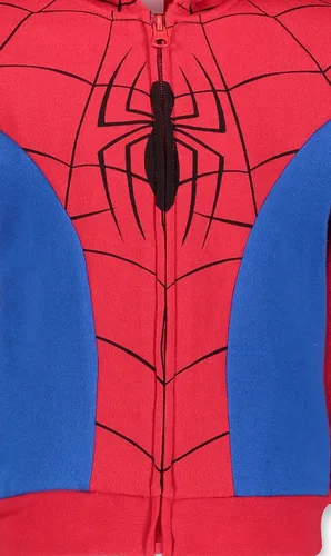 Vista 8 de Marvel Spider-Man Cosplay - Sudadera con capucha y cremallera para niños pequeños y grandes Rojo/Azul